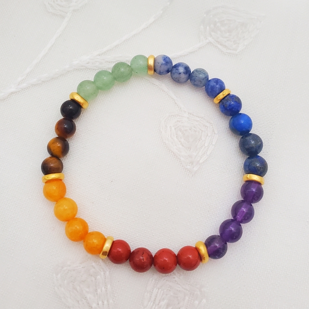 7 chakra Natural Gemstone beaded bracelet